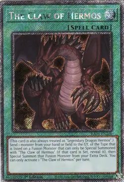 The Claw of Hermos RA04-EN256 1st Edition Platinum Secret Rare Yu Gi Oh! NM - Image 1