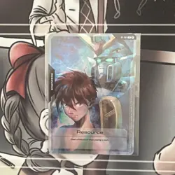 Gundam Card Game TCG Beta - English Promo RP-001 Heero Yuy Resource Foil sealed - Image 1