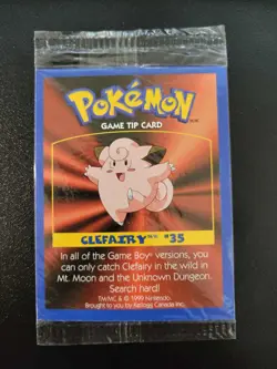 Clefairy#35/Eevee#133 - Kelloggs Game Tip Pokemon Sealed 3 Card Booster Pack - Image 1