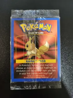 Clefairy#35/Eevee#133 - Kelloggs Game Tip Pokemon Sealed 3 Card Booster Pack - Image 2