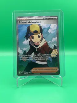 Ethans Adventure Full Art Trainer Card 221/182 Holo Pokemon Destined Rivals - Image 1