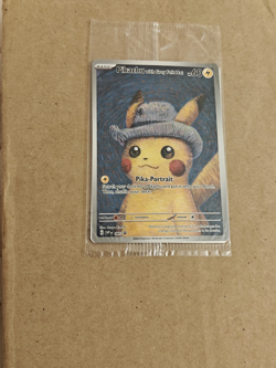 Pokemon Pikachu with Grey Felt Hat Van Gogh Museum Promo Card Sealed DAMAGED - Image 1