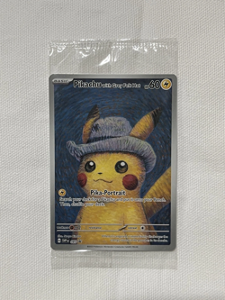 Pokemon Pikachu with Grey Felt Hat Van Gogh Museum Promo Card Sealed DAMAGED - Image 3