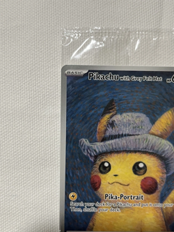 Pokemon Pikachu with Grey Felt Hat Van Gogh Museum Promo Card Sealed DAMAGED - Image 4