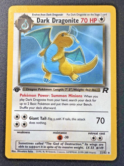 1st Edition Dark Dragonite 22/82 Team Rocket WoTC Pokemon Card Rare HP - Image 1