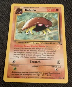 Kabuto Gold W Stamp Stamped Pokemon Card - WOTC Promo - Fossil #50/62 - NM Clean - Image 2