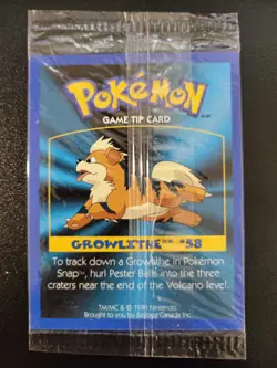 Clefairy#35/Growlithe#58 - Kelloggs Game Tip Pokemon Sealed 3 Card Booster Pack - Image 2