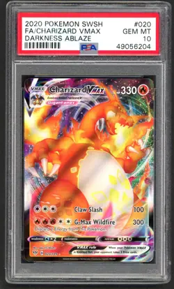 Pokemon Card - PSA 10 Charizard Vmax 020/189 - Darkness Blaze - GEM MT - PSA10 - Image 1