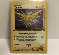 Zapdos 1st Edition Fossil 15/62 Holo Rare Pokemon Card WOTC 1999 LP+ - Image 1