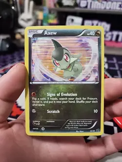 Axew 12/20 Holo Rare Dragon Vault Pokemon Card Near Mint - Image 1