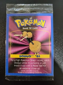 Doduo#84/Poliwag#60 - Kelloggs Game Tip Pokemon Sealed 3 Card Booster Pack - Image 1