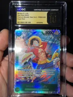 One Piece Monkey.D.Luffy PRB02-005 CGC PRISTINE 10! LOW POP - Image 2