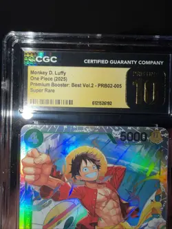 One Piece Monkey.D.Luffy PRB02-005 CGC PRISTINE 10! LOW POP - Image 4