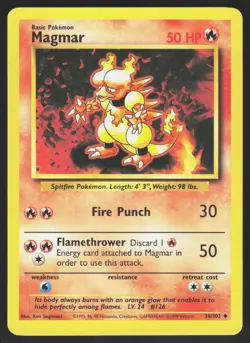 Magmar 36/102 - Pokemon Base Set Unlimited - Uncommon - LP/MP - Image 1