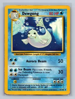 Dewgong 25/102 Uncommon Base Set Unlimited Pokemon Lightly Played - Image 1