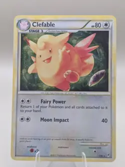 NM- Clefable 1/95 HOLO Rare Call of Legends Pokemon Card Swirl - Image 1