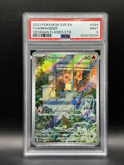2023 POKEMON SVP EN-SV OBSIDIAN FLAMES ETB PROMO #044 CHARMANDER PSA 9 - Image 1