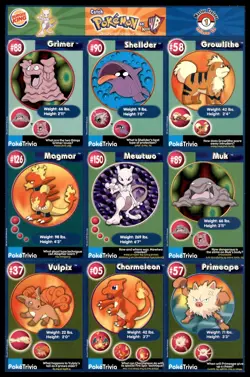 1999 Burger King PokeTrivia Pokemon Cards UNCUT SHEETS (NM) - Image 1