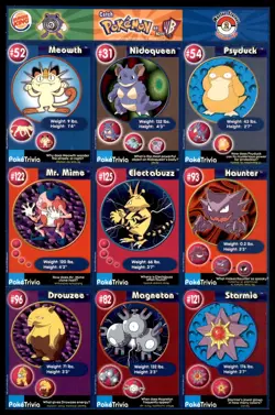 1999 Burger King PokeTrivia Pokemon Cards UNCUT SHEETS (NM) - Image 2