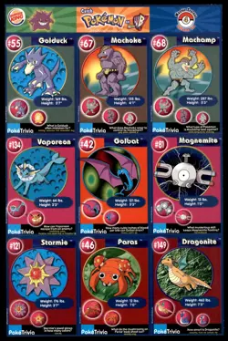 1999 Burger King PokeTrivia Pokemon Cards UNCUT SHEETS (NM) - Image 4