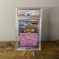 2025 POKEMON MEP PROMO MEGA EVOLUTION PRERELEASE #003 ALAKAZAM PSA 8 ERROR - Image 1