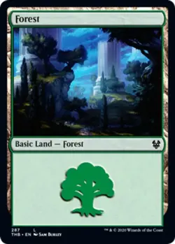 Forest (287) Light Play, English Magic the Gathering MTG Theros Beyond Death - Image 1