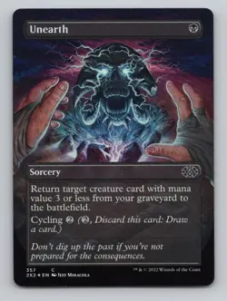 Unearth (Borderless) C Foil Double Masters 2022 357 NM - Image 1