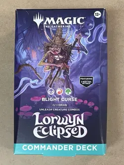 2026 MAGIC THE GATHERING LORWYN ECLIPSED BLIGHT CURSE COMMANDER DECK - NEW - Image 1