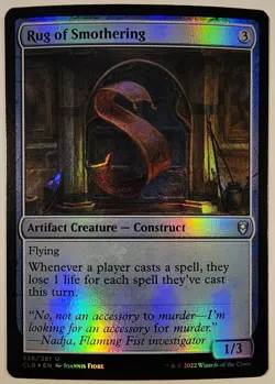 Rug of Smothering 336 Foil Commander Legends: Battle for Baldur's Gate MTG NM - Image 1