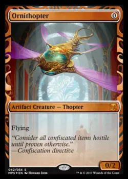 1x Ornithopter - Foil NM-Mint, English Aether Revolt Masterpieces MTG Magic - Image 1