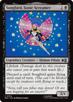 Songbird, Sonic Screamer (FOIL) x1 - MTG Marvel Super Heroes Commander MSC #762 - Image 1