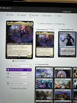 Urza, Chief Artificer AFFINITY ARTIFACT CREATURE Magic MTG Custom Commander Deck - Image 2