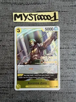 Carte One Piece Roronoa Zoro OP10-113 Promo Stamped JUDGE English - Image 1