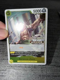 Carte One Piece Roronoa Zoro OP10-113 Promo Stamped JUDGE English - Image 3