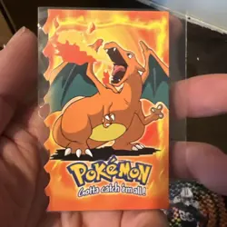 1999 TOPPS POKEMON #06 CHARIZARD EVOLUTION EMBOSSED DIE CUT #6 of 12 BLUE LOGO ! - Image 1
