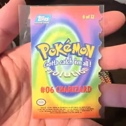 1999 TOPPS POKEMON #06 CHARIZARD EVOLUTION EMBOSSED DIE CUT #6 of 12 BLUE LOGO ! - Image 2