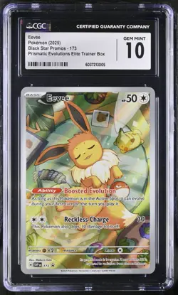 2025 Pokemon Scarlet & Violet Promo Prismatic Evolutions Eevee #173 CGC 10 Mint - Image 1