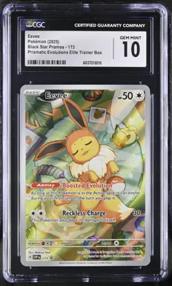 2025 Pokemon Scarlet & Violet Promo Prismatic Evolutions Eevee #173 CGC 10 Mint - Image 3