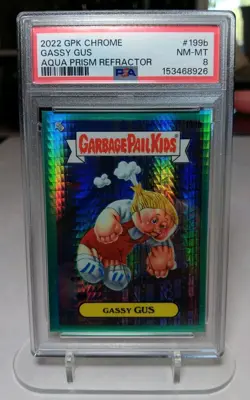🔥2022 Topps GPK Chrome Series 5 #199b Gassy Gus + Aqua Prism Refractor 173/199 - Image 3