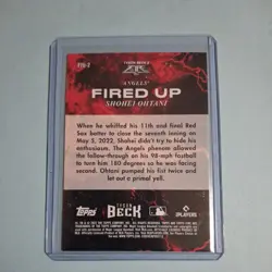 2022 Topps Fire Shohei Ohtani Fired Up Gold Minted FIU-2 Angels - Image 2