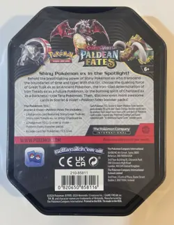 Pokemon TCG Scarlet & Violet Paldean Fates Great Tusk EX Tin New Factory Sealed - Image 2