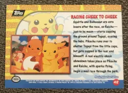 1998 TOPPS Pikachu's Vacation Card #48 Racing Cheek to Cheek - Image 2