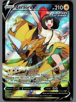 Zeraora V TG16/TG30 SWSH12: Silver Tempest Trainer Gallery Pokemon Card - Image 1