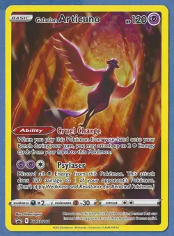 Pokemon Crown Zenith Black Star Full Art Promo Card SWSH282 Galarian Articuno - Image 1