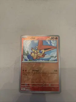 2025 Pokemon TCG Victini 012 S&V Black Bolt Reverse Holo Rare Card NM+ - Image 1