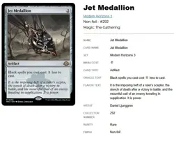 Jet Medallion - Modern Horizions 3 - 2024 - Free Bonus Card Included!!! - Image 1