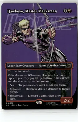 Hawkeye, Master Marksman (Borderless) R Marvel Super Heroes 367 NM Foil - Image 1