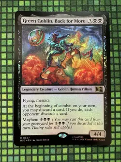 MTG Green Goblin, Back for More #0657 Foil Rare Marvel Super Heroes (MSH) - Image 2