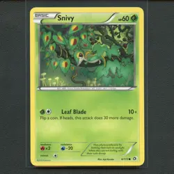 Pokemon TCG Snivy 6/113 BW Legendary Treasures Regular Common Card EN-LP 2013 - Image 1