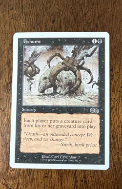Exhume Urza's Saga Regular Magic The Gathering MTG M/HP - Image 1